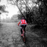 Radfahrer in Rot