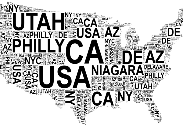 USA Map done with Wordificator.com